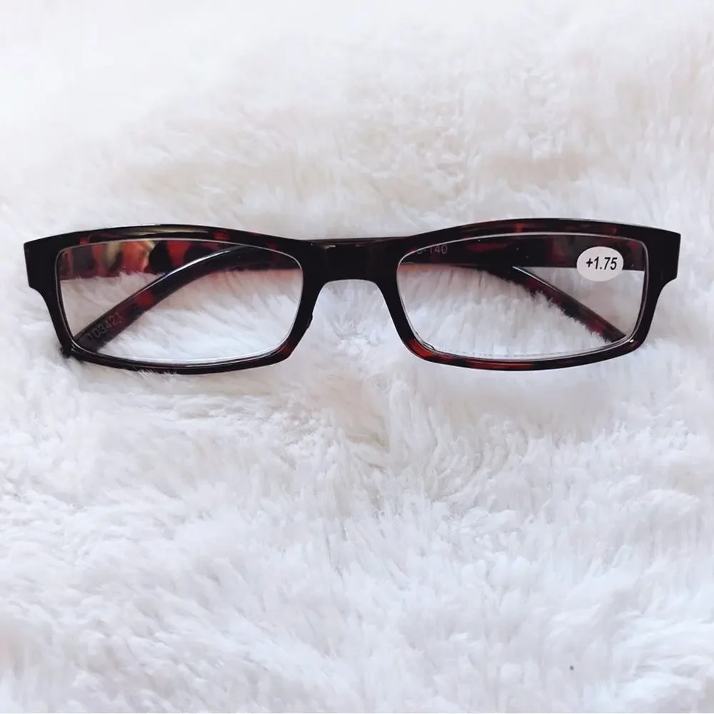 Vivian Brown Rectangular Classic Reader Glasses
